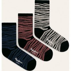 Pepe Jeans - Skarpetki Chloe (3 pack). Niebieskie skarpetki damskie Pepe Jeans, bez wzorów, z elastanu. W wyprzedaży za 49,90 zł.
