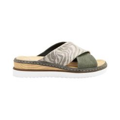 Rieker Sandały zamszowe khaki beżowy female zielony/beżowy 39. Brązowe sandały damskie Rieker, w paski, z zamszu, eleganckie, z paskami. Za 239,00 zł.