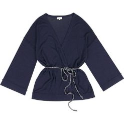 Kardigan "Wendy" w kolorze granatowym. Niebieskie kardigany damskie Ateliers de la maille Paris, w paski, z bawełny. W wyprzedaży za 171,95 zł.