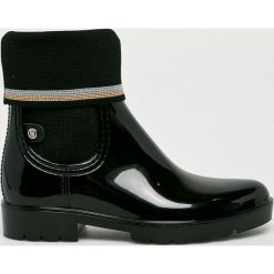 Tommy Hilfiger - Kalosze. Czarne kalosze damskie TOMMY HILFIGER, bez wzorów, z materiału. W wyprzedaży za 299,90 zł.