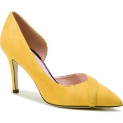 Szpilki EVA MINGE - EM-10-05-000079 852. Żółte półbuty damskie Eva Minge, bez wzorów, ze skóry, eleganckie, bez obcasa, na obcasie, bez zapięcia. W wyprzedaży za 279,00 zł.