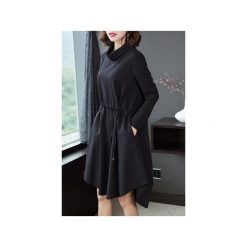 Sukienka MELODY. Czarne sukienki dziewczęce Martino demi, bez wzorów, z bawełny, eleganckie, z długim rękawem, długie, maxi, asymetryczne. Za 479,00 zł.