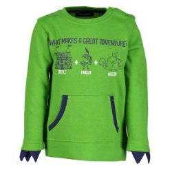 Blue Seven Bluzka Chłopięca 62 Zielona. Niebieskie bluzy niemowlęce Blue Seven, z nadrukiem, z bawełny, bez rękawów, bez kaptura. Za 52,00 zł.