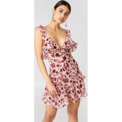 Sukienki hiszpanki: For Love & Lemons Sukienka mini Poppy – Pink