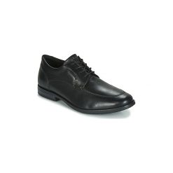 Derby Rockport DUSTYN PLAIN TOE. Czarne półbuty męskie Rockport, bez wzorów, bez zapięcia. Za 431,20 zł.