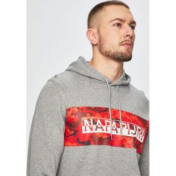 Napapijri - Bluza. Szare bluzy męskie Napapijri, xl, z nadrukiem, z elastanu, z kapturem, bez rękawów, z kapturem. W wyprzedaży za 339,90 zł.