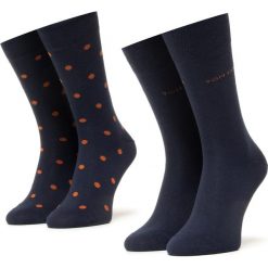 Zestaw 2 par wysokich skarpet unisex TOM TAILOR - 90182 Navy 325. Niebieskie skarpetki damskie Tom Tailor, bez wzorów, z elastanu. Za 35,00 zł.
