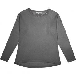 Sweter kaszmirowy w kolorze szarym. Szare swetry klasyczne damskie marki Ateliers de la Maille, z kaszmiru, z okrągłym kołnierzem. W wyprzedaży za 454,95 zł.