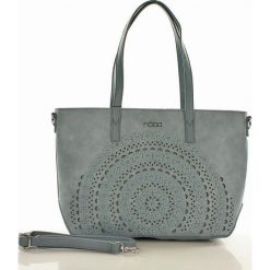 Miejska torebka shopper bag niebieska ALAINA. Niebieskie kuferki damskie marki Nobo, z aplikacjami, ze skóry ekologicznej, z aplikacjami. Za 159,00 zł.