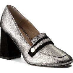 Półbuty EVA MINGE - Teguise 3D 18SF1372466ES 766. Szare półbuty damskie Eva Minge, w paski, ze skóry, eleganckie, bez obcasa, na obcasie, z paskami. W wyprzedaży za 269,00 zł.