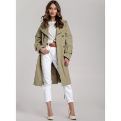 Zielony Płaszcz Lloyd. Zielone płaszcze damskie Renee, s, w paski, eleganckie, długie. Za 299,99 zł.