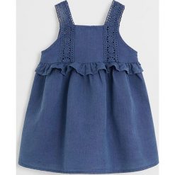 Mango Kids - Sukienka dziecięca Barreiro 80-104 cm. Niebieskie sukienki dziewczęce Mango Kids, z aplikacjami, z bawełny, bez rękawów, mini, proste. Za 89,90 zł.