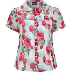 Hell Bunny Suzannah Blouse Bluzka zielony (Mint). Zielone bluzki damskie marki Hell Bunny, l, bez wzorów, bez kołnierzyka, z krótkim rękawem. Za 129,90 zł.