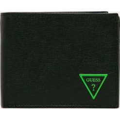 Guess Jeans - Portfel skórzany. Czarne portfele męskie Guess Jeans, z aplikacjami, z jeansu. W wyprzedaży za 239,90 zł.