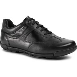 Półbuty GEOX - U Edgware A U023BA 043BC C9999 Black. Czarne półbuty męskie Geox, na co dzień, bez wzorów, ze skóry ekologicznej, klasyczne, bez zapięcia. Za 349,00 zł.