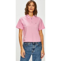 Tommy Jeans - Top. Niebieskie bluzki damskie marki Tommy Jeans, s, z bawełny, z krótkim rękawem. Za 269,90 zł.