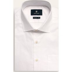 Pierre Cardin - Koszula. Białe koszule męskie Pierre Cardin, bez wzorów, z bawełny, eleganckie, z włoskim kołnierzykiem, z krótkim rękawem. W wyprzedaży za 239,90 zł.