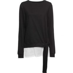 Bluza dresowa bonprix czarno-biały. Czarne bluzy damskie bonprix, z dresówki. Za 74,99 zł.