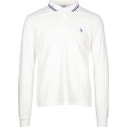 Koszulka polo w kolorze białym. Białe koszulki męskie U.S. Polo Assn., s, z haftami, z bawełny, polo, z długim rękawem, długie. W wyprzedaży za 171,95 zł.