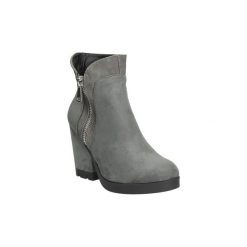 Botki Big Star BOTKI V274. Szare botki damskie marki BIG STAR, retro, bez obcasa, bez zapięcia. Za 139,99 zł.