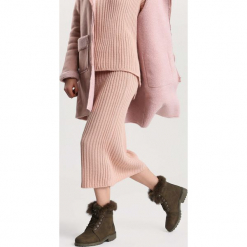 Khaki Traperki Excitability. Brązowe buty zimowe damskie other, z materiału, z okrągłym noskiem, na obcasie. Za 99,99 zł.