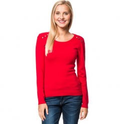 Sweter w kolorze czerwonym. Czerwone bez kategorii marki William de Faye, z kaszmiru, z okrągłym kołnierzem. W wyprzedaży za 136,95 zł.