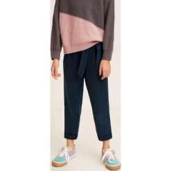 Mango Kids - Spodnie dziecięce Moment 110-164 cm. Niebieskie spodnie dziewczęce Mango Kids, bez wzorów, z lyocellu, casualowe. Za 89,90 zł.