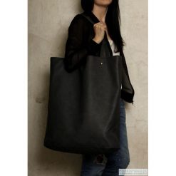Mega shopper torba grafitowa na zamek. Szare shopper bag damskie Pakamera. Za 170,00 zł.