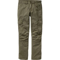 Spodnie bojówki Loose Fit Straight bonprix zielony khaki. Zielone spodnie męskie bonprix, m, bez wzorów. Za 149,99 zł.