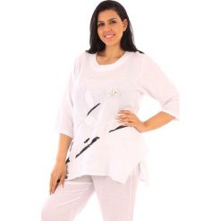 T-shirty damskie: Lniana koszulka w kolorze białym