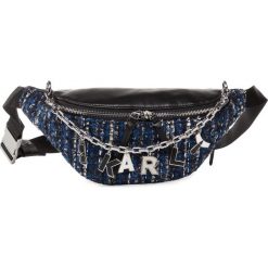 Saszetka nerka KARL LAGERFELD - 201W3067 Black/Blue. Czarne nerki damskie KARL LAGERFELD, bez wzorów, ze skóry, młodzieżowe, bez dodatków. W wyprzedaży za 849,00 zł.