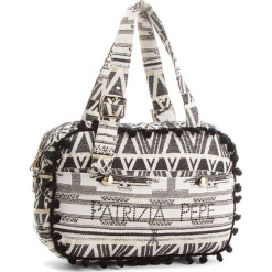Torebka PATRIZIA PEPE - 2V7743/A3FJ-XS48 Bianco/Nero. Czarne torebki klasyczne damskie marki Patrizia Pepe, bez wzorów, z materiału, eleganckie, bez dodatków. W wyprzedaży za 519,00 zł.