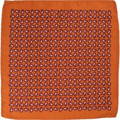 Karmelowa Elegancka Poszetka -ALTIES- Męska, Wzór Paisley, Łezka POSZALTTANIA0266. Poszetki męskie Alties, bez wzorów, z materiału, eleganckie. Za 16,90 zł.