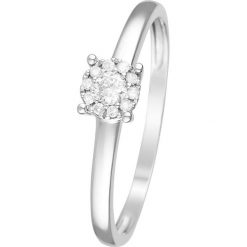 Złoty pierścionek z diamentem. Szare pierścionki damskie Diamond & Co, z diamentem, złote. W wyprzedaży za 637,95 zł.