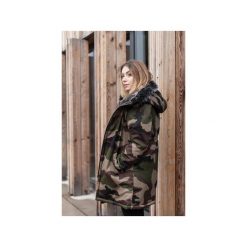 Parka moro zimowa. Zielone płaszcze damskie Yoka, na zimę, s, moro, z bawełny, bez kaptura. Za 399,00 zł.