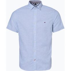 Tommy Hilfiger - Męska koszula z dodatkiem lnu, niebieski. Szare koszule męskie marki TOMMY HILFIGER, l, z bawełny, button down, z długim rękawem. Za 249,95 zł.