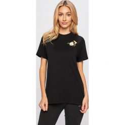 Converse - T-shirt. Czarne t-shirty damskie Converse, s, z nadrukiem, z bawełny, z okrągłym kołnierzem. W wyprzedaży za 89,90 zł.