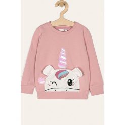 Name it - Bluza dziecięca 92-128 cm. Różowe bluzy dziewczęce Name it, z aplikacjami, z elastanu, bez rękawów, bez kaptura. Za 89,90 zł.