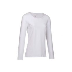 Koszulka Gym 100. Białe bluzki sportowe damskie DOMYOS, l, z długim rękawem. Za 19,99 zł.