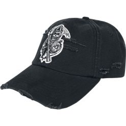 Sons Of Anarchy Reaper Logo Czapka baseballowa czarny. Czarne czapki z daszkiem damskie marki Sons Of Anarchy, z aplikacjami. Za 79,90 zł.