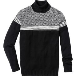 Sweter z golfem Regular Fit bonprix czarny. Czarne golfy męskie bonprix, l. Za 79,99 zł.