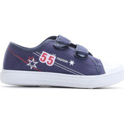 Granatowe Trampki Want You To Know. Niebieskie buty chłopięce sportowe marki Born2be, z materiału, młodzieżowe, z okrągłym noskiem. Za 14,99 zł.