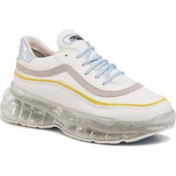 Sneakersy BRONX - 66332-AC O.White/Baby Blue/Lime. Białe półbuty damskie Bronx, z zamszu. W wyprzedaży za 549,00 zł.