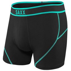 SAXX Bokser męski Kinetic Brief Black / Tide (rozmiar M). Czarne slipy męskie termoaktywne Saxx, bez wzorów. W wyprzedaży za 115,00 zł.