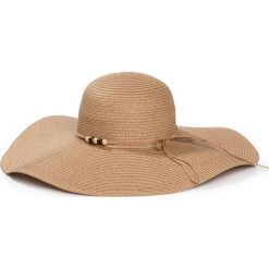 Kapelusz słomowy z ozdobnym elementem bonprix beżowy. Brązowe kapelusze damskie marki bonprix, na lato. Za 59,99 zł.