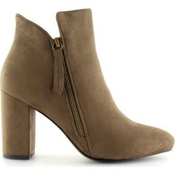 Botki na obcasie brązowe 6900 Khaki. Pomarańczowe botki damskie ButyModne, z futra, eleganckie, bez obcasa, na obcasie, na zamek. Za 118,80 zł.
