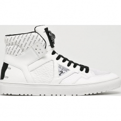 Guess Jeans - Buty. Białe buty sportowe męskie Guess Jeans, z jeansu, na sznurówki. W wyprzedaży za 439,90 zł.
