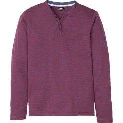 Shirt z dekoltem henley, długi rękaw bonprix czerwony rododendron melanż. Fioletowe koszulki męskie bonprix, xl, bez wzorów, bez kołnierzyka, z długim rękawem, długie. Za 42,99 zł.