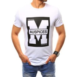 T-shirty męskie: T-shirt męski z nadrukiem biały (rx2433)