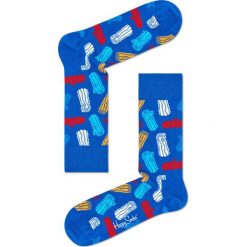 Happy Socks - Skarpety Logs. Niebieskie skarpetki męskie marki Happy Socks, z bawełny. W wyprzedaży za 24,90 zł.